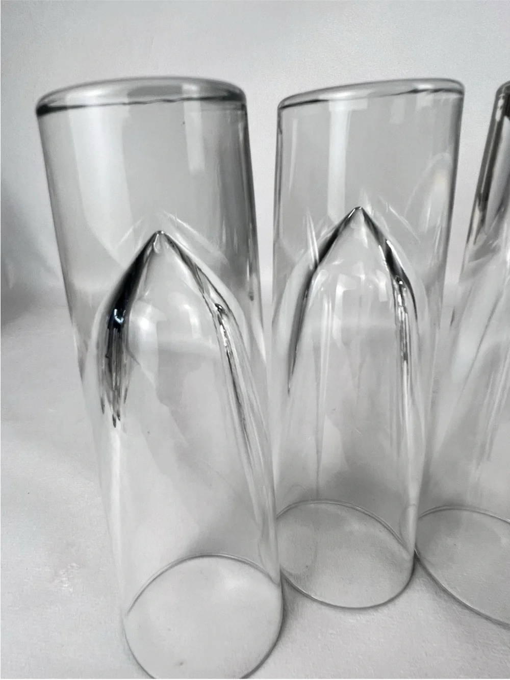 Vintage Carlo Moretti Murano Bullet Glasses Set of 4 Italian Highball Heavy 7”